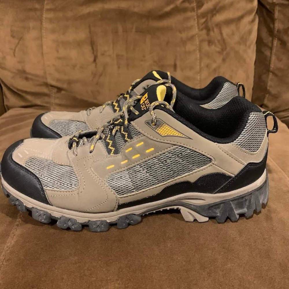 Rugged Outback Men's Hiking Trail Beige Black Lace Up shoes Size 7